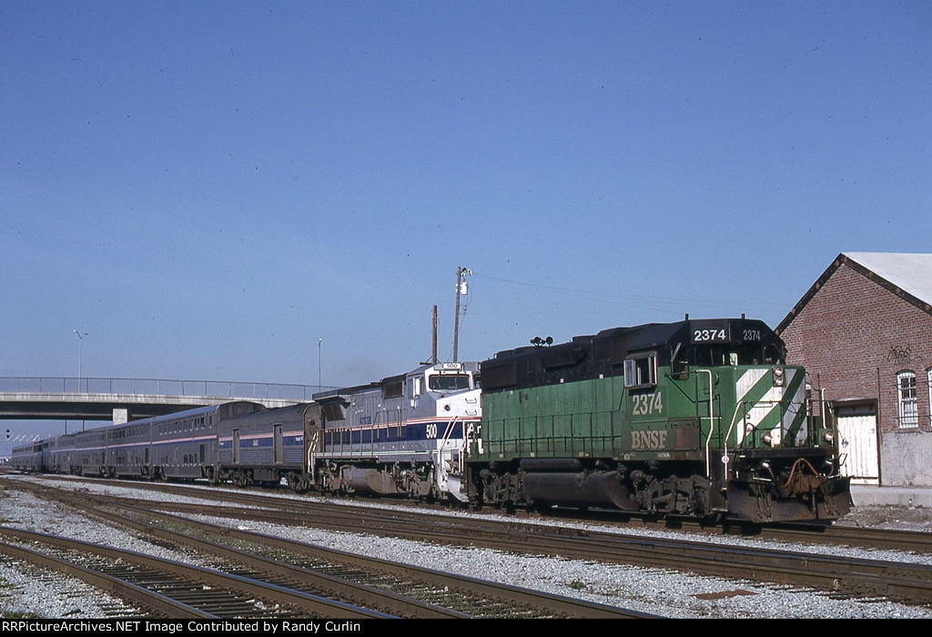 BNSF 2374 leading Amtrak